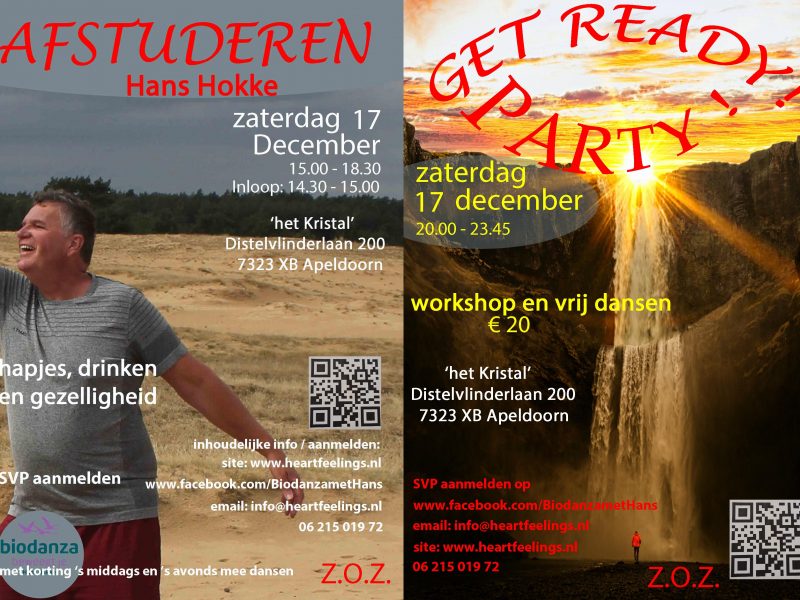 Za 17 december AFSTUDEREN + PARTY!’