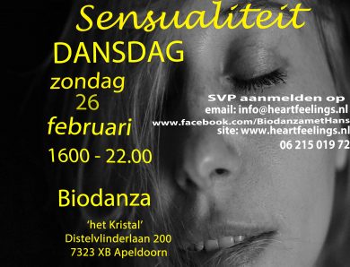Verdiepingsdansdag ‘SENSUALITEIT’ zondag 26 februari 2023