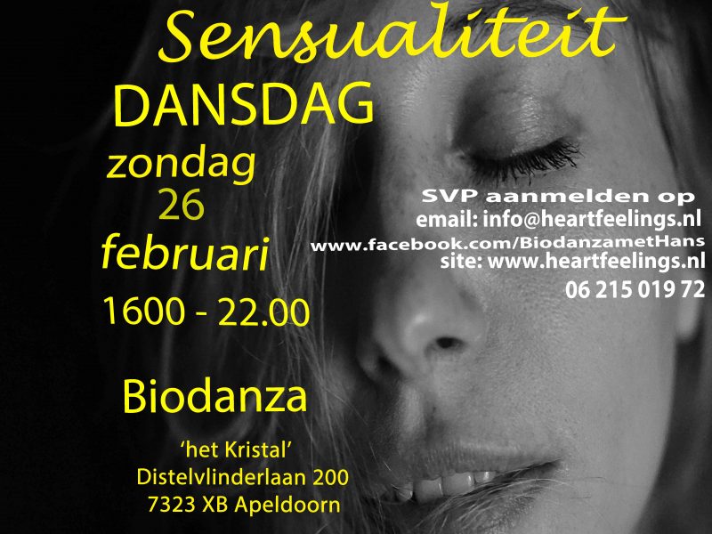 Verdiepingsdansdag ‘SENSUALITEIT’ zondag 26 februari 2023