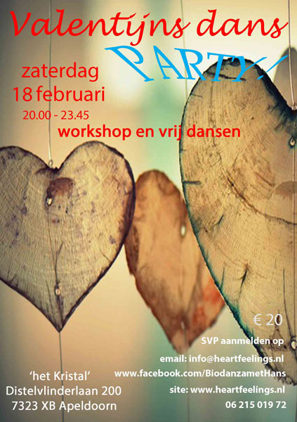 Za 18 februari PARTY: ‘Valentijns dans!’