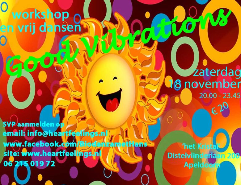 Za 18 november Biodanza PARTY: ‘Good Vibrations!