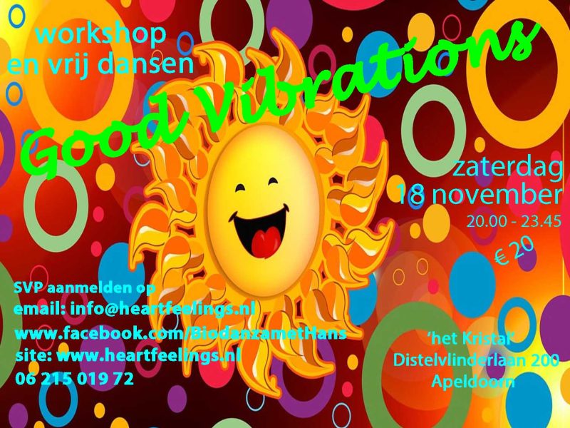Za 18 november Biodanza PARTY: ‘Good Vibrations!