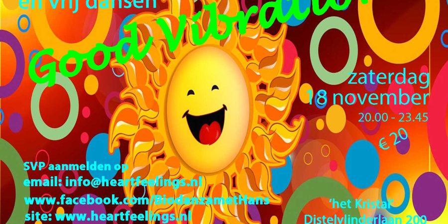 Za 18 november Biodanza PARTY: ‘Good Vibrations!