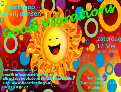 Za 17 mei Biodanza Party Apeldoorn ‘Good Vibrations’