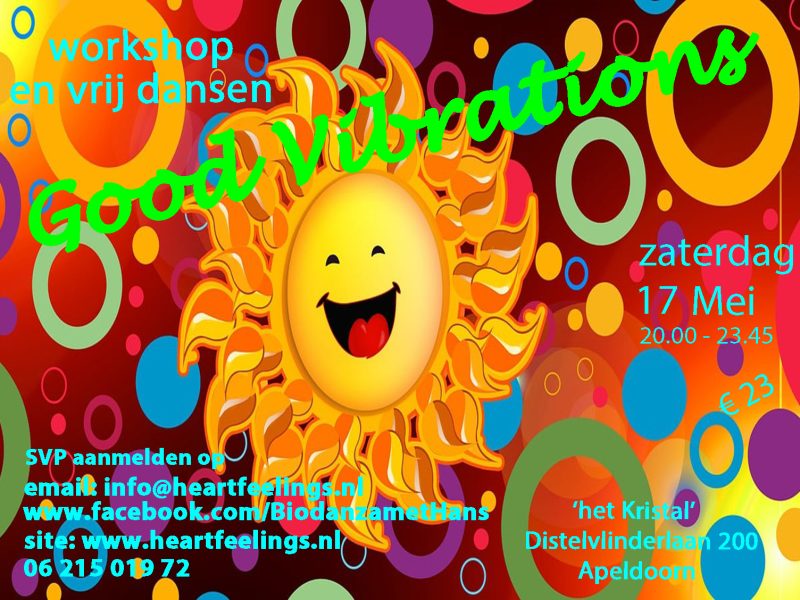 Za 17 mei Biodanza Party Apeldoorn ‘Good Vibrations’
